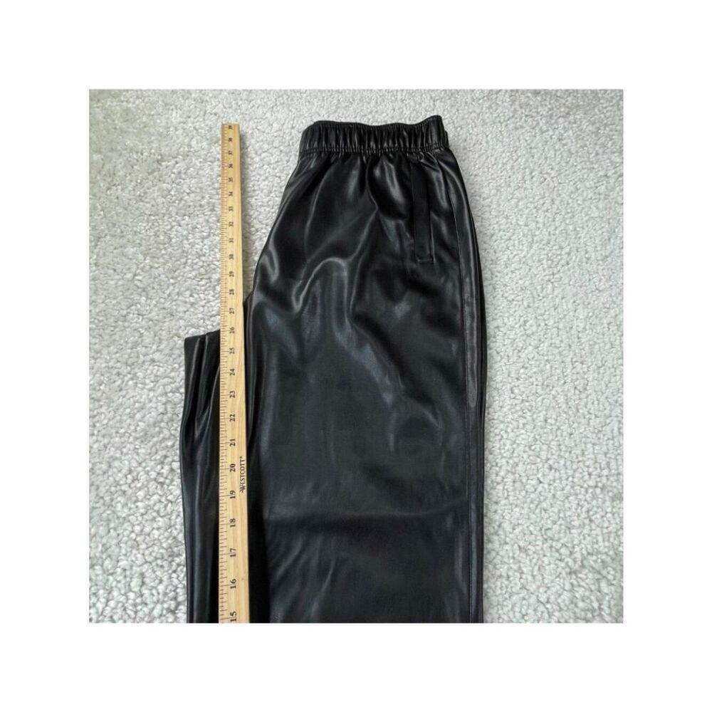 Anthropologie Avec Les Filles Faux Leather Ankle Zip Jogger Black Womens Large - Picture 8 of 10